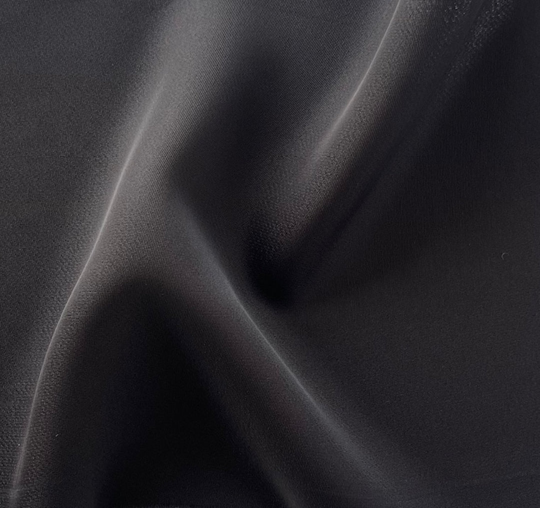 Lighter-Weight Black Acetate Luster Crepe