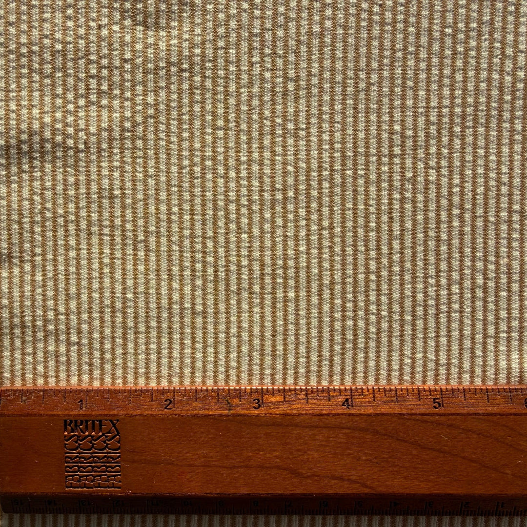 Summery Butterscotch Striped Cotton Seersucker