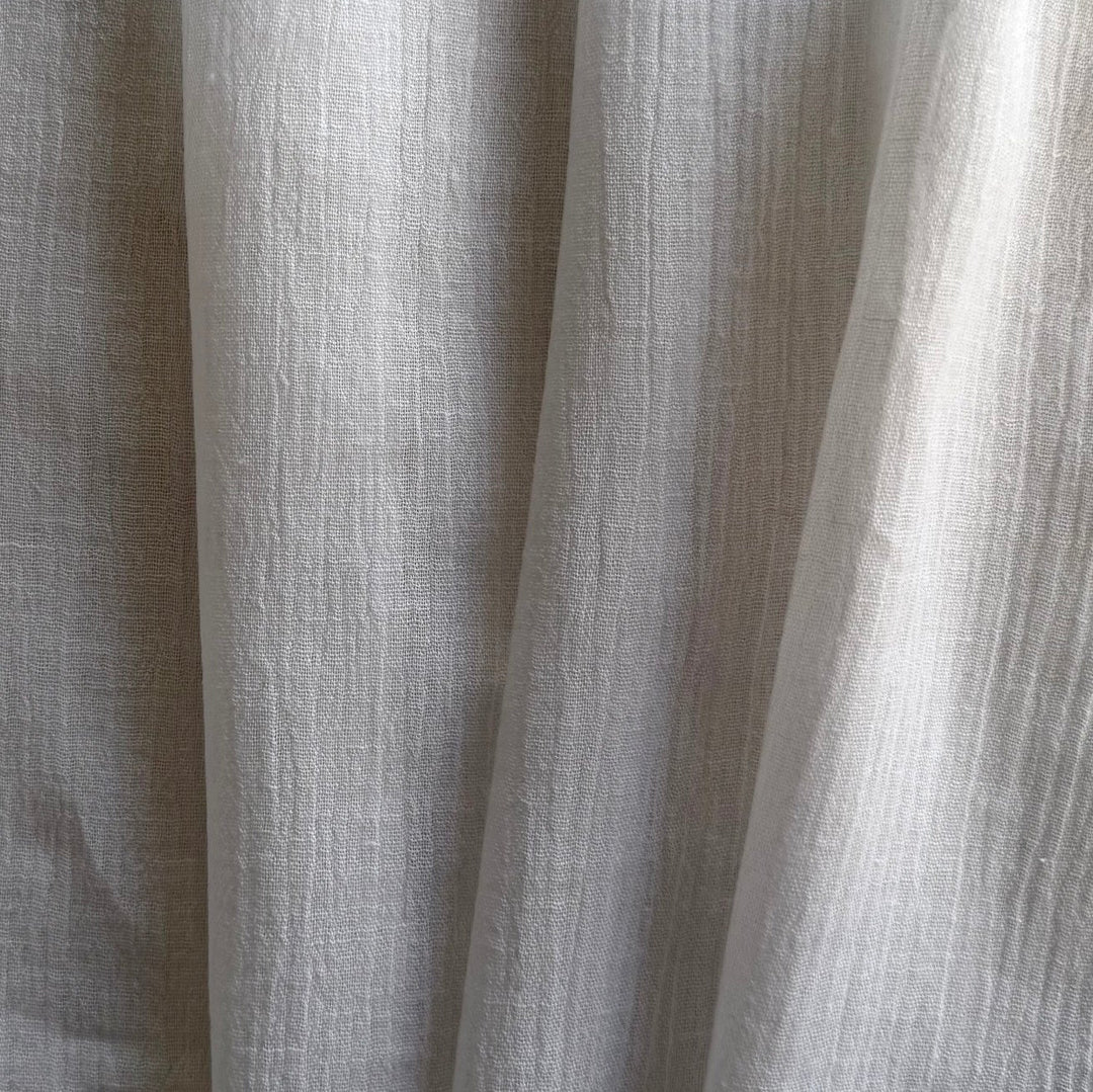 Semi-Sheer Summer Breeze White Crinkled Cotton Gauze