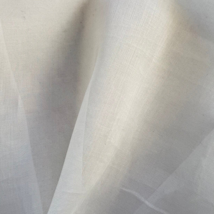 Sheer Caribbean White Cotton Voile (Made in Italy)
