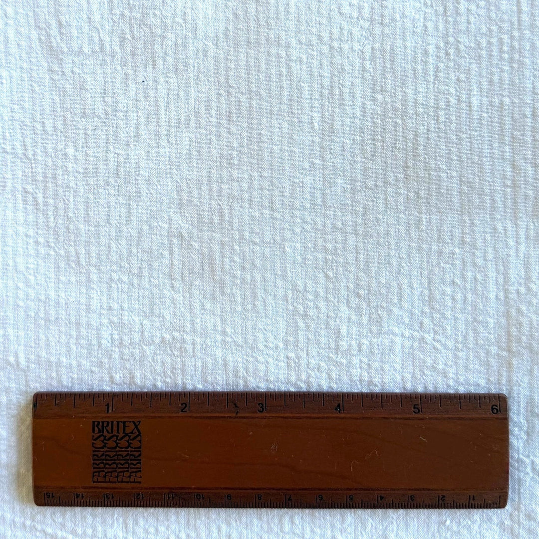 Airy Marshmallow White Cotton Seersucker