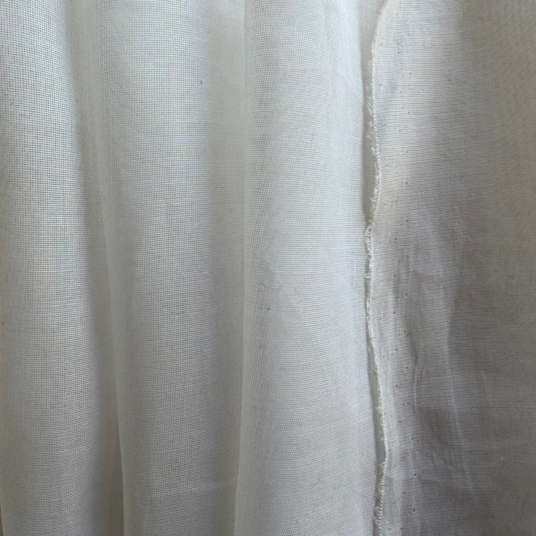 Sheer Caribbean White Cotton Voile (Made in Italy)
