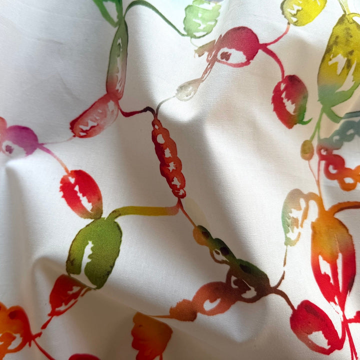 Abstracted Painterly Links Cotton Poplin (Made in Italy)