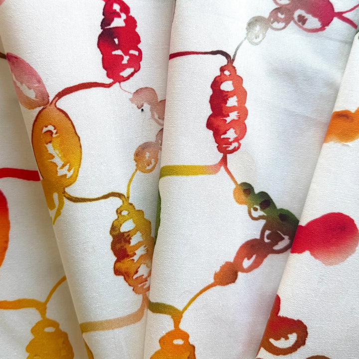 Abstracted Painterly Links Cotton Poplin (Made in Italy)