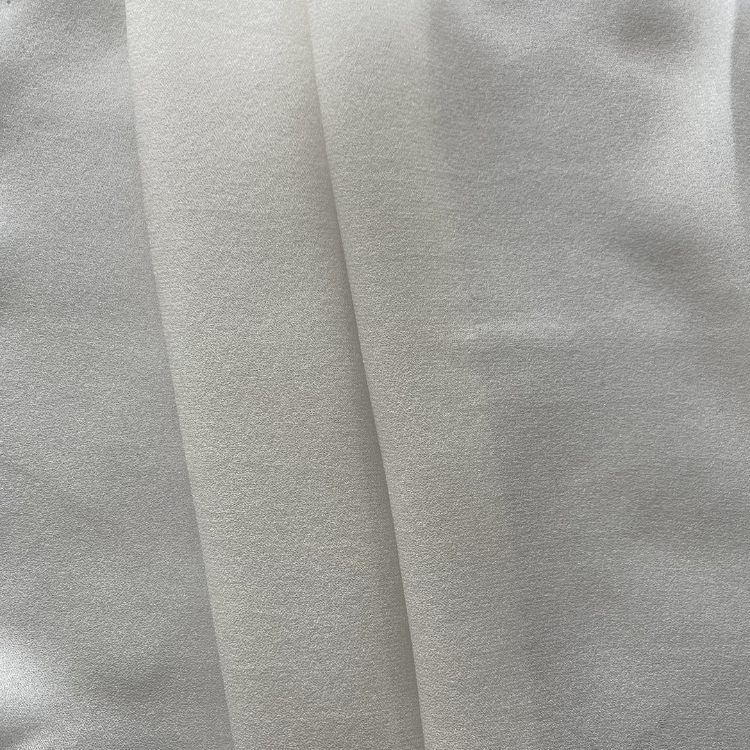 Semi-Sheer Off White Silk Crepe Georgette (Made in Italy)