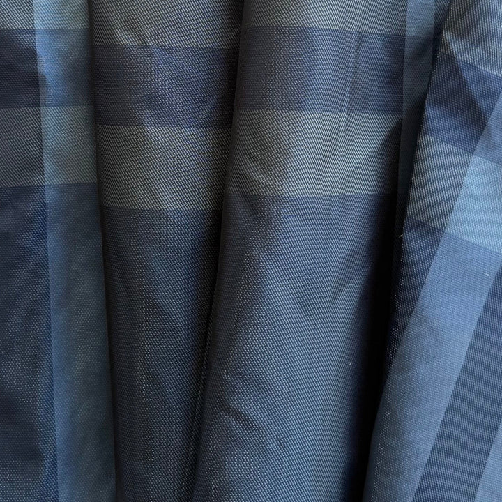Lighter-Weight Large-Scale Stormy Blue Plaid Crinkled  Polyester Taffeta