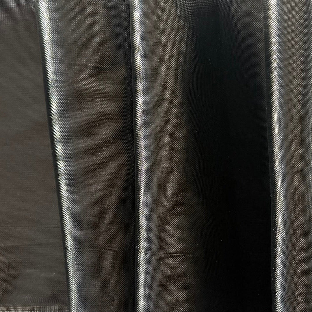 Semi-Sheer Onyx Black Soft Polyester & Lurex Lamé