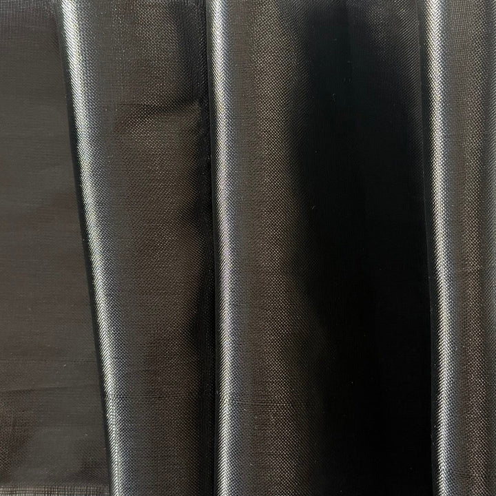 Semi-Sheer Onyx Black Soft Polyester & Lurex Lamé