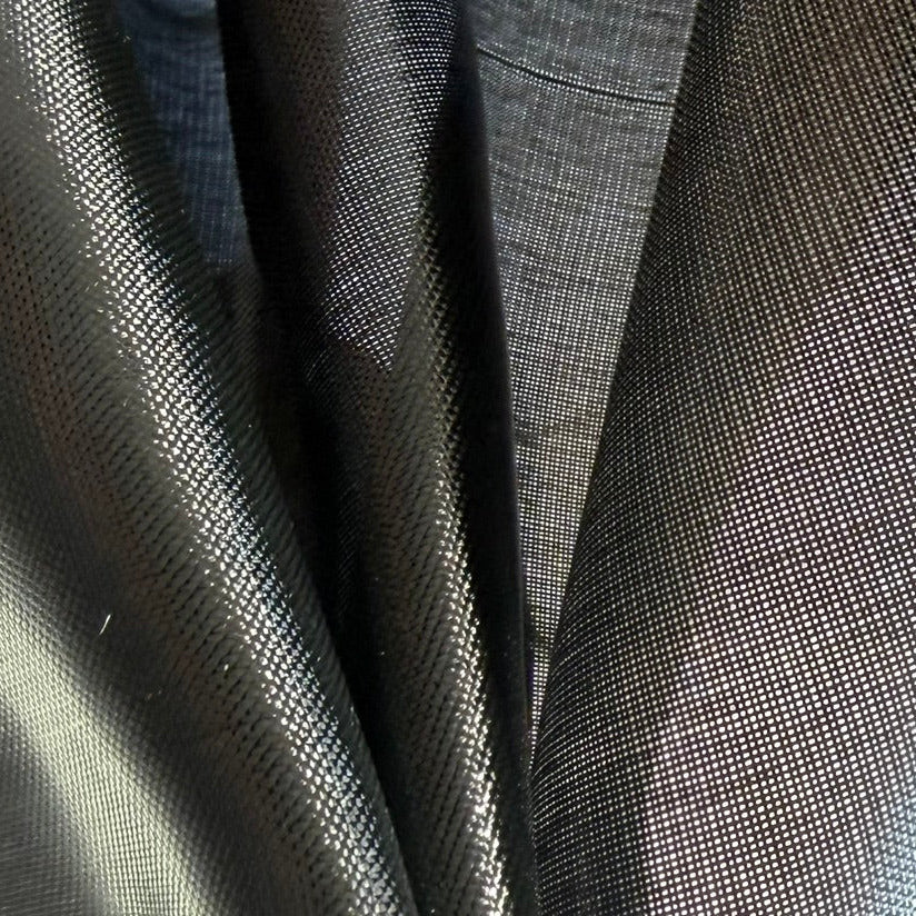 Semi-Sheer Onyx Black Soft Polyester & Lurex Lamé