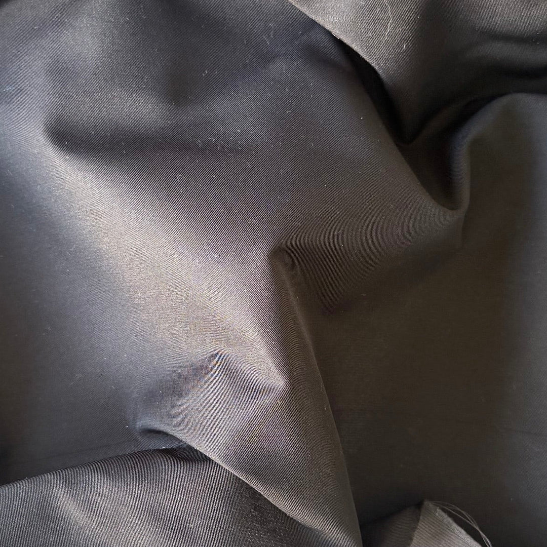 Mid-Weight Crow Wings Black Structured Polyester Taffeta
