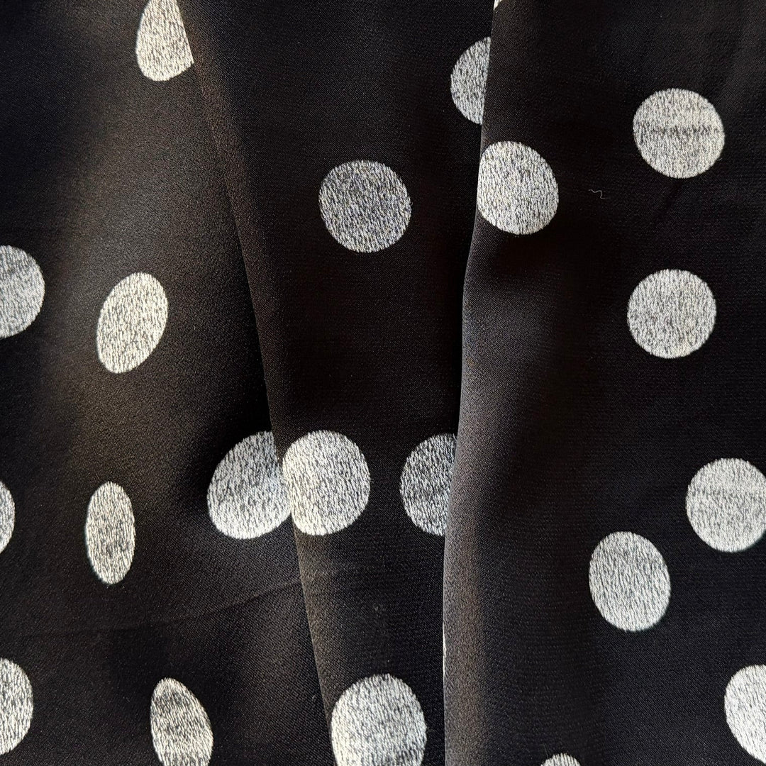 High-End Classic Full Moon Dots Reversible Rayon Viscose Crepe Back Satin (Made in Italy)