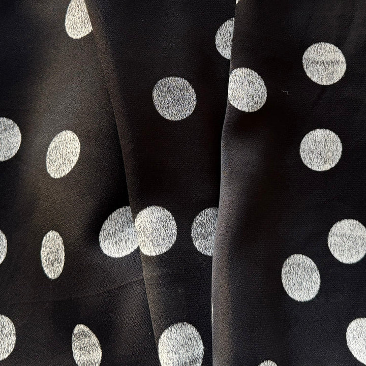High-End Classic Full Moon Dots Reversible Rayon Viscose Crepe Back Satin (Made in Italy)