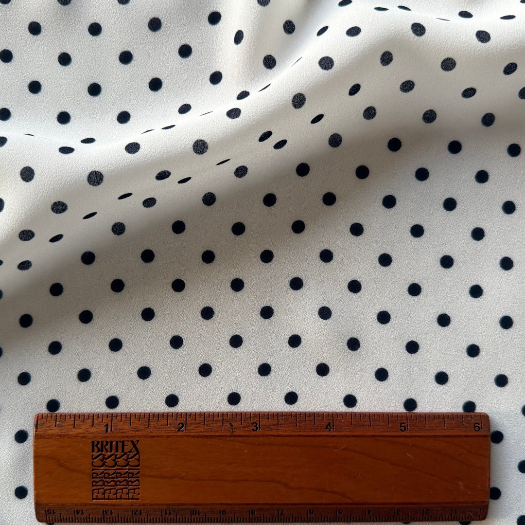 Breezy Black & White Dotted Polyester Georgette
