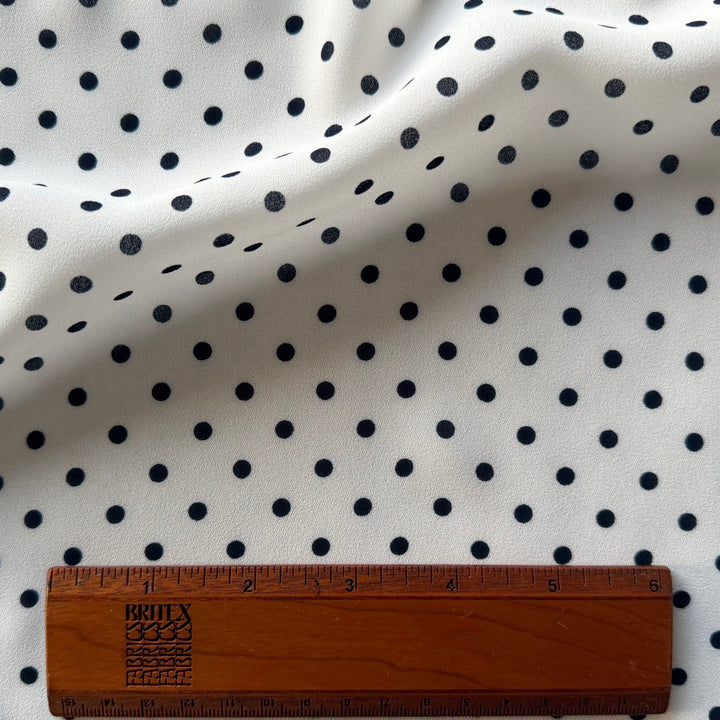 Breezy Black & White Dotted Polyester Georgette
