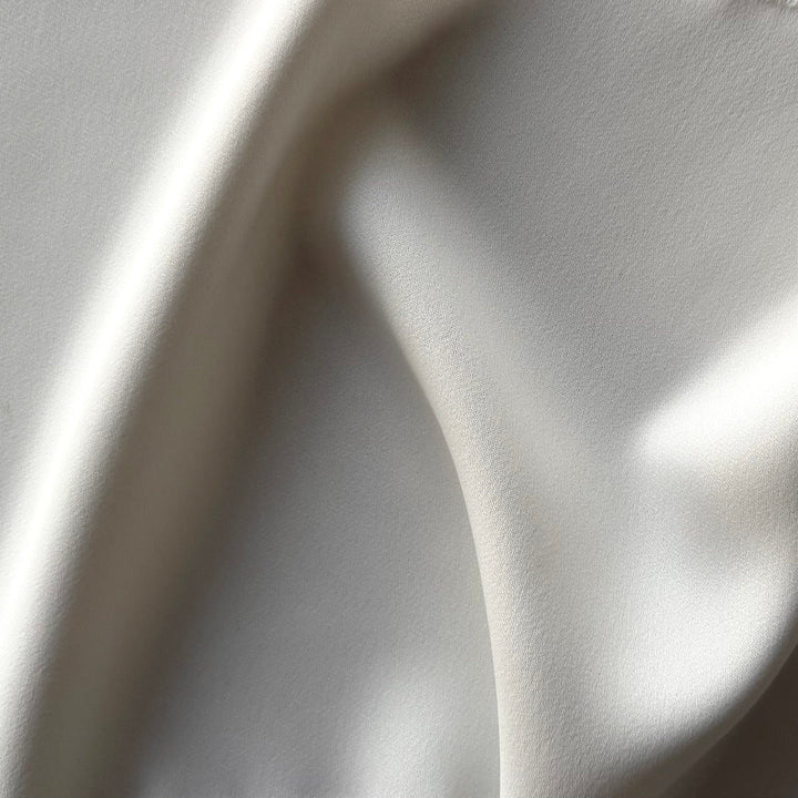 Mid-Weight Bridal White Drapey Acetate Crepe