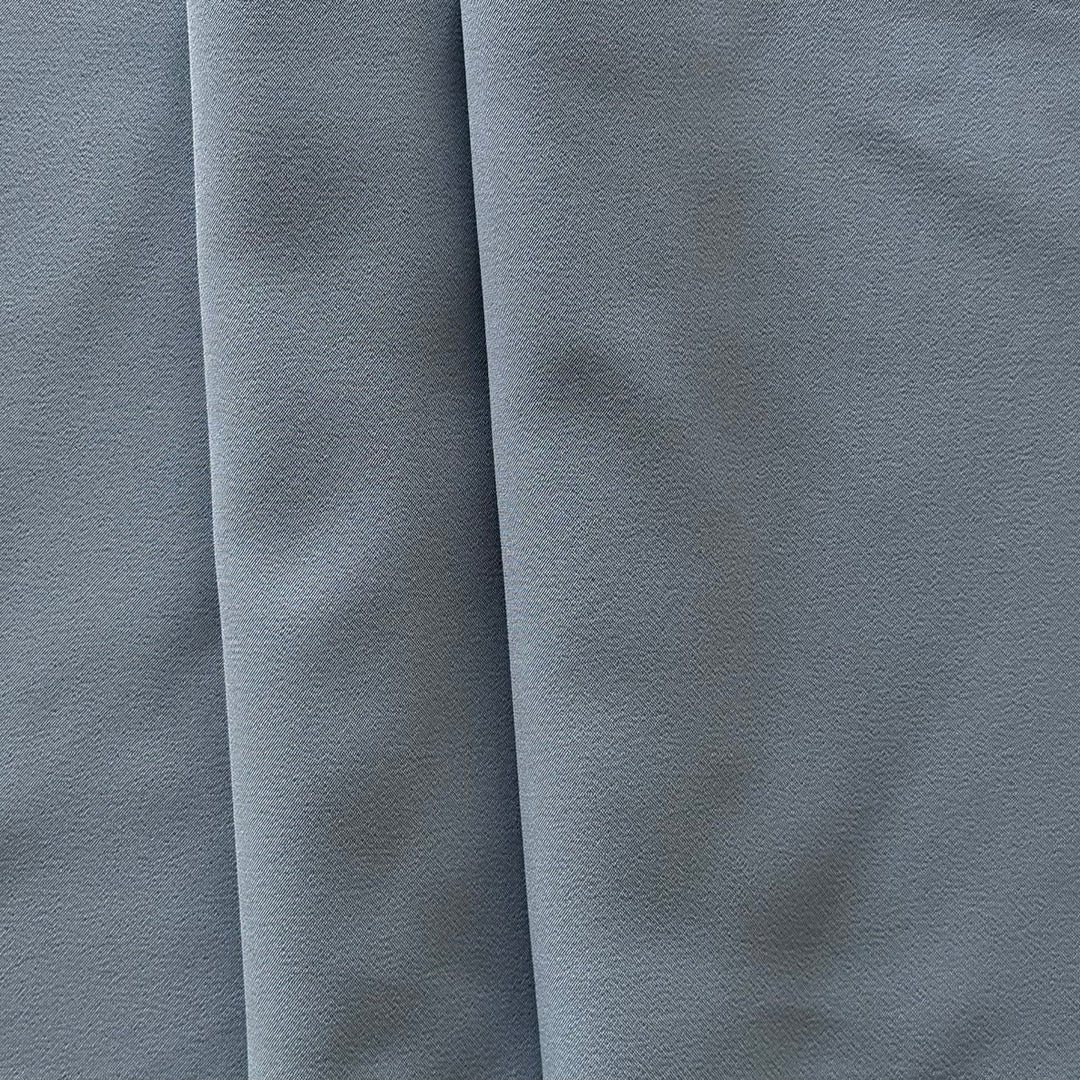 Mid-Weight Dove Blue-Grey Matt Stretch Polyester Crepe Twill