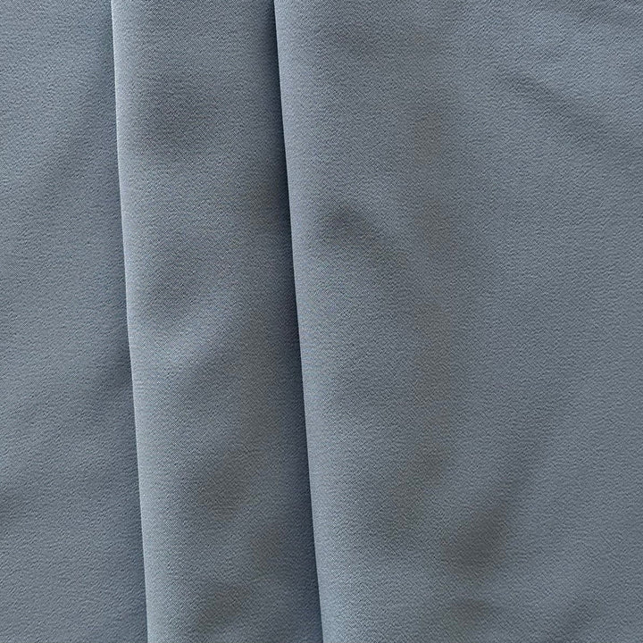 Mid-Weight Dove Blue-Grey Matt Stretch Polyester Crepe Twill