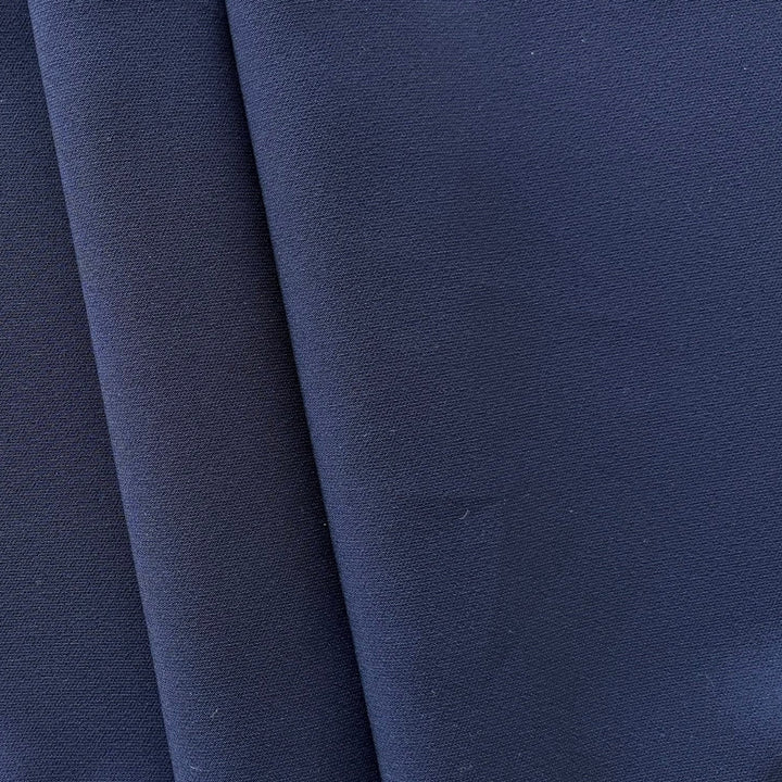 Mid-Weight Vibrant Navy Matt Stretch Polyester Crepe Twill