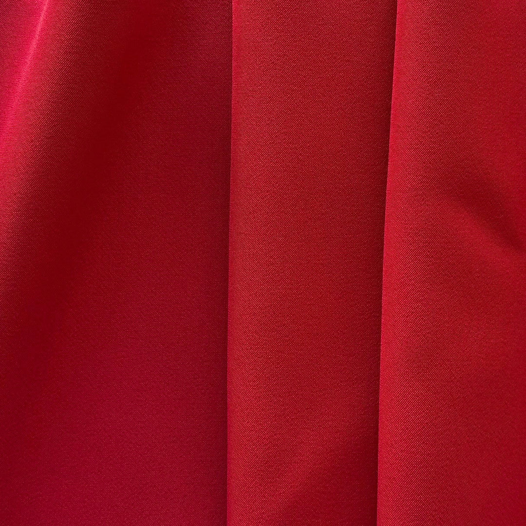 Mid-Weight Lipstick Red Matt Stretch Polyester Crepe Twill