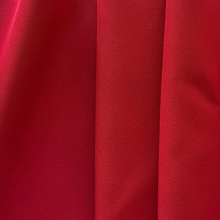 Mid-Weight Lipstick Red Matt Stretch Polyester Crepe Twill