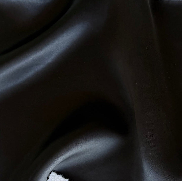 Khaite Onyx Slinky Rayon Viscose Blend Satin (Made in Italy)