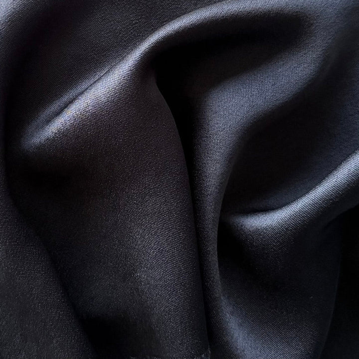 Mid-Weight Midnight Navy Double-Sided Polyester Duchess Satin