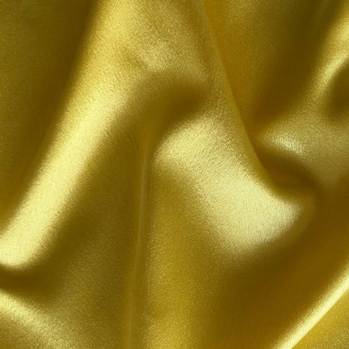 Mid-Weight Daffodil Yellow Polyester Crepe Back Satin