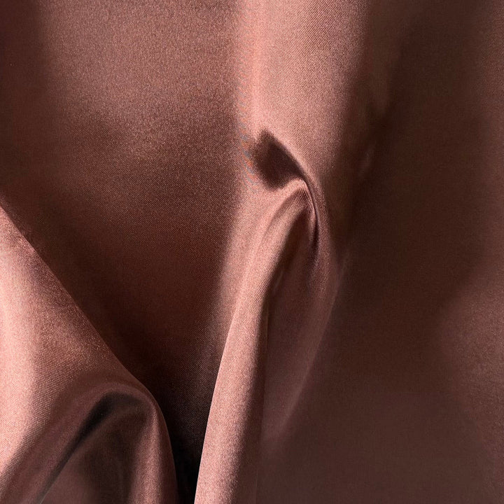 Lighter-Weight Chestnut Brown Polyester Satin Charmeuse