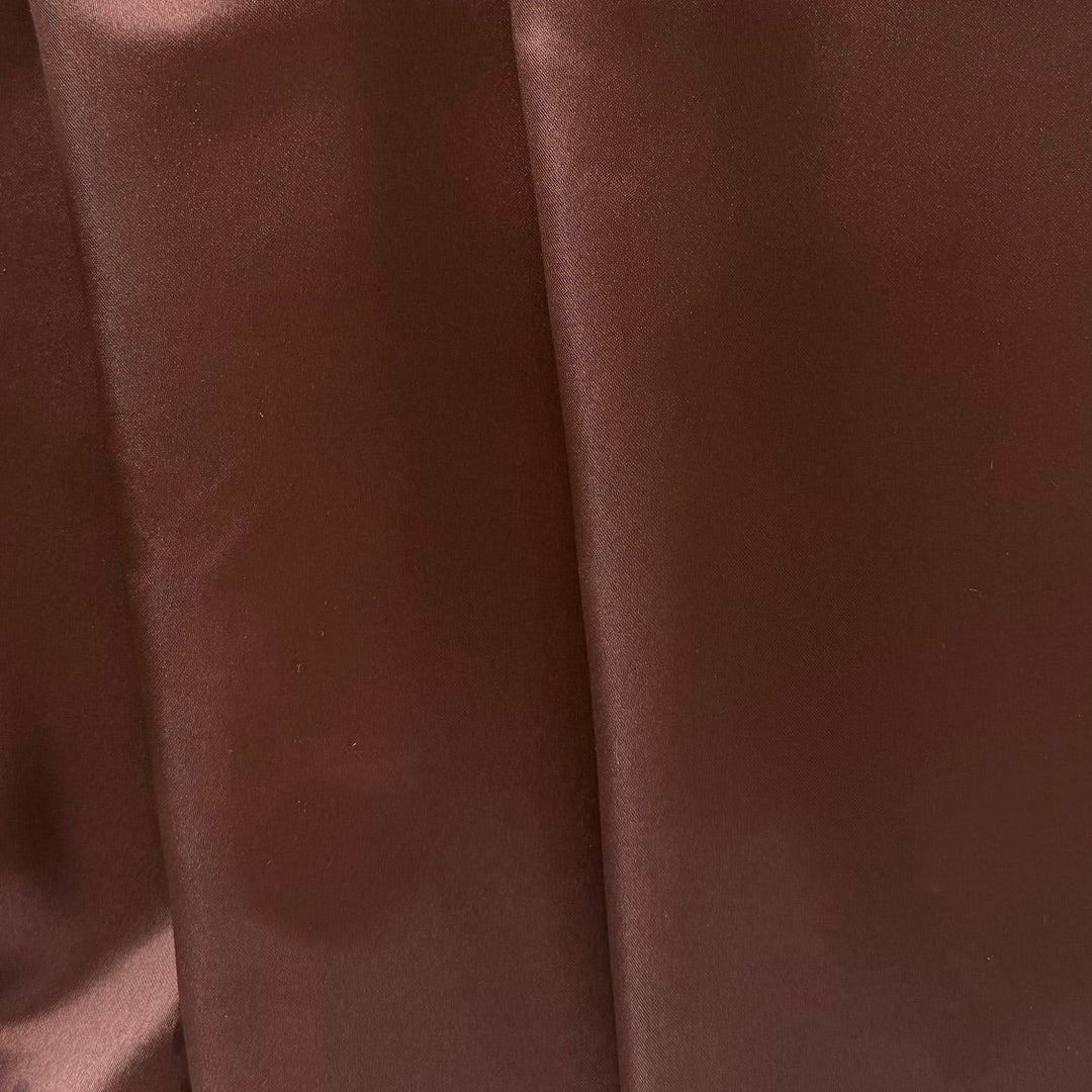 Lighter-Weight Chestnut Brown Polyester Satin Charmeuse