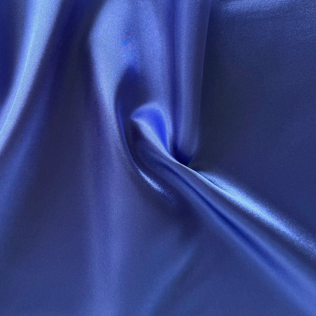 Lighter-Weight Deepest Periwinkle Polyester Satin Charmeuse