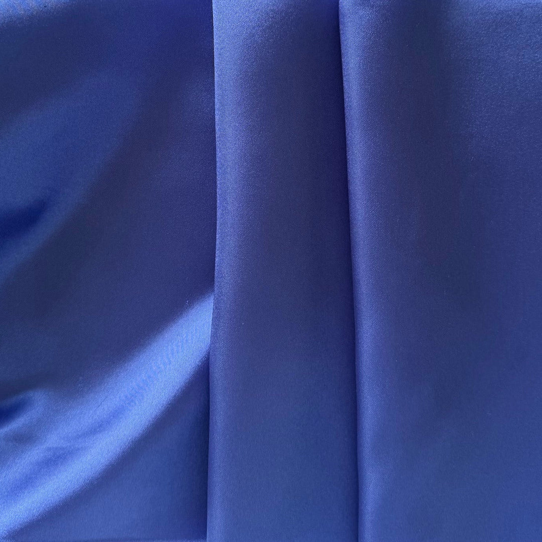 Lighter-Weight Deepest Periwinkle Polyester Satin Charmeuse