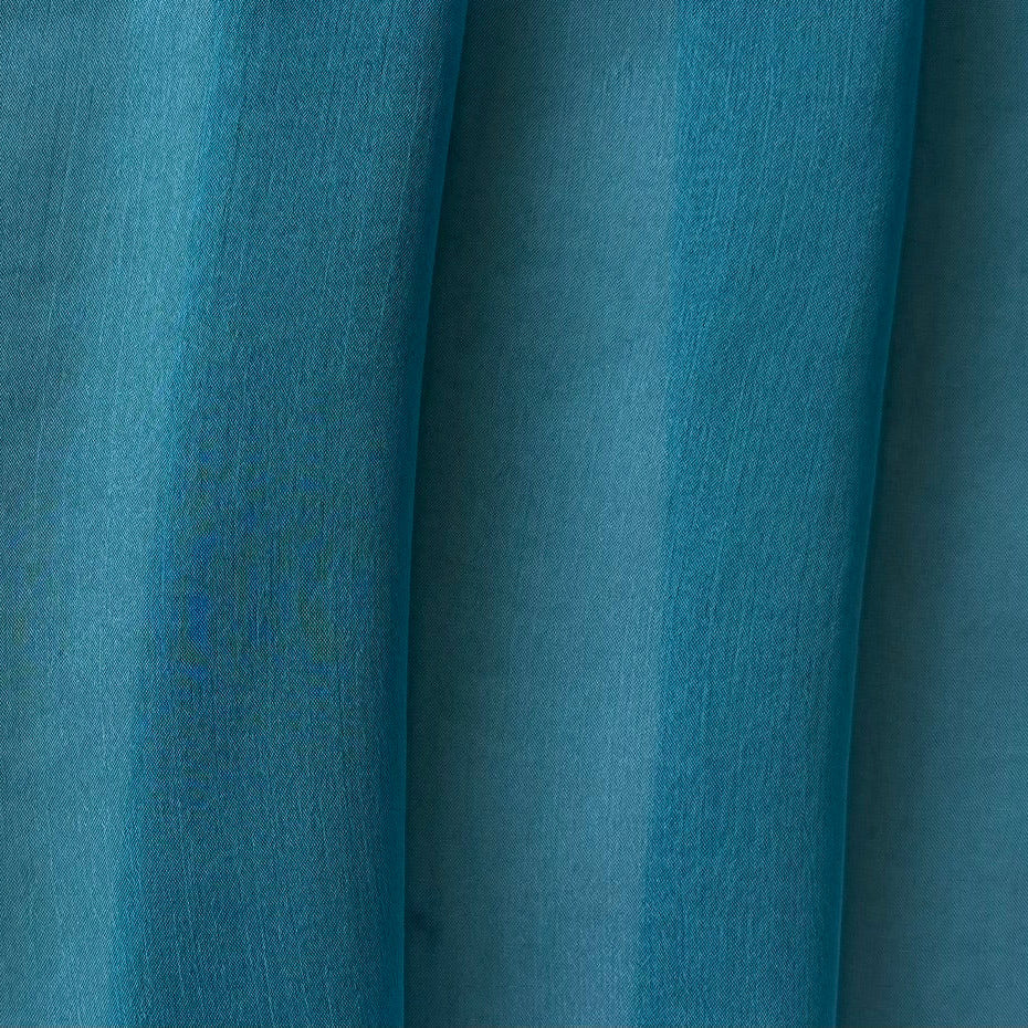 Semi-Sheer Intense Turquoise Slightly Crinkled Two-Tone Polyester Chiffon