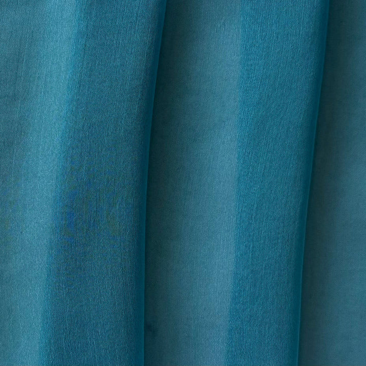 Semi-Sheer Intense Turquoise Slightly Crinkled Two-Tone Polyester Chiffon