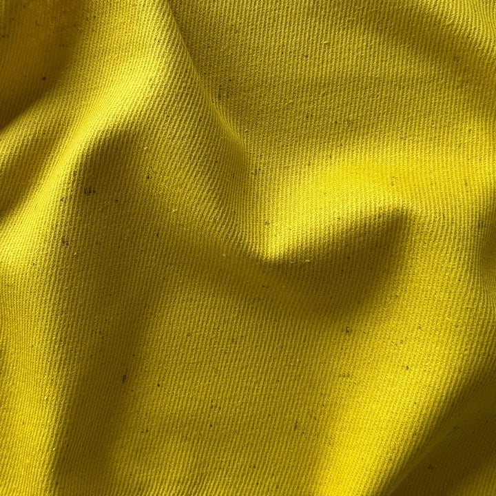Mid-Weight Canary Yellow Raw Silk Twill Suiting (Made in Italy)