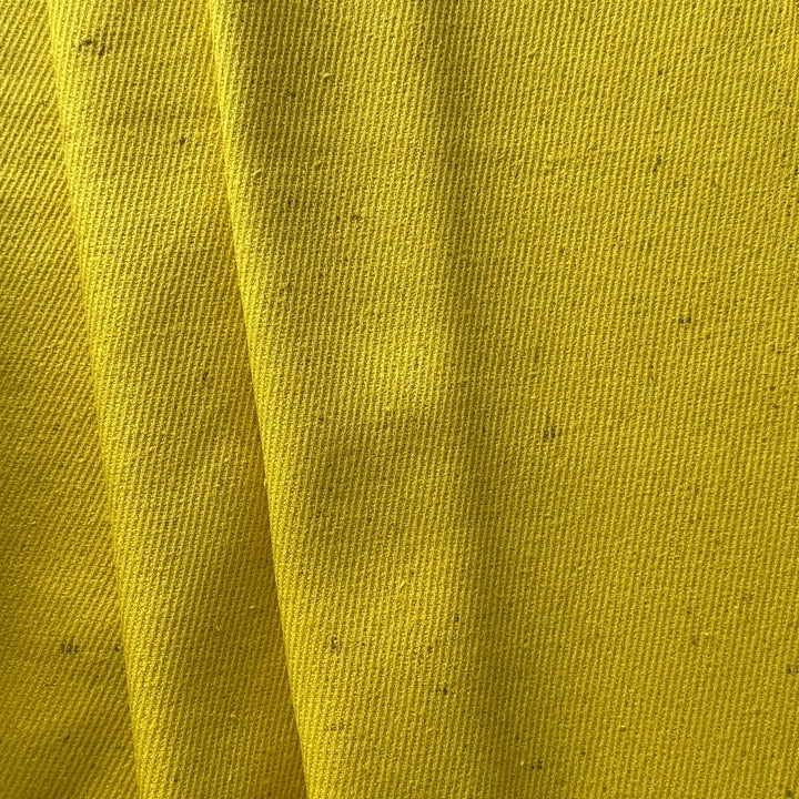 Mid-Weight Canary Yellow Raw Silk Twill Suiting (Made in Italy)