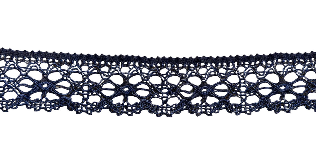 1" Bright Navy Blue Stretch Edging Lace