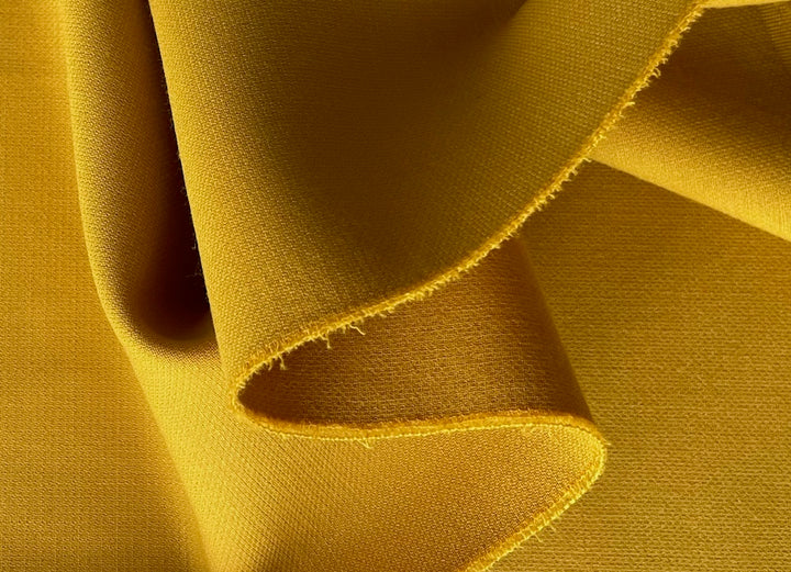 Vibrant Honeyed Amber Double-Faced Wool Coating (Made in Italy)