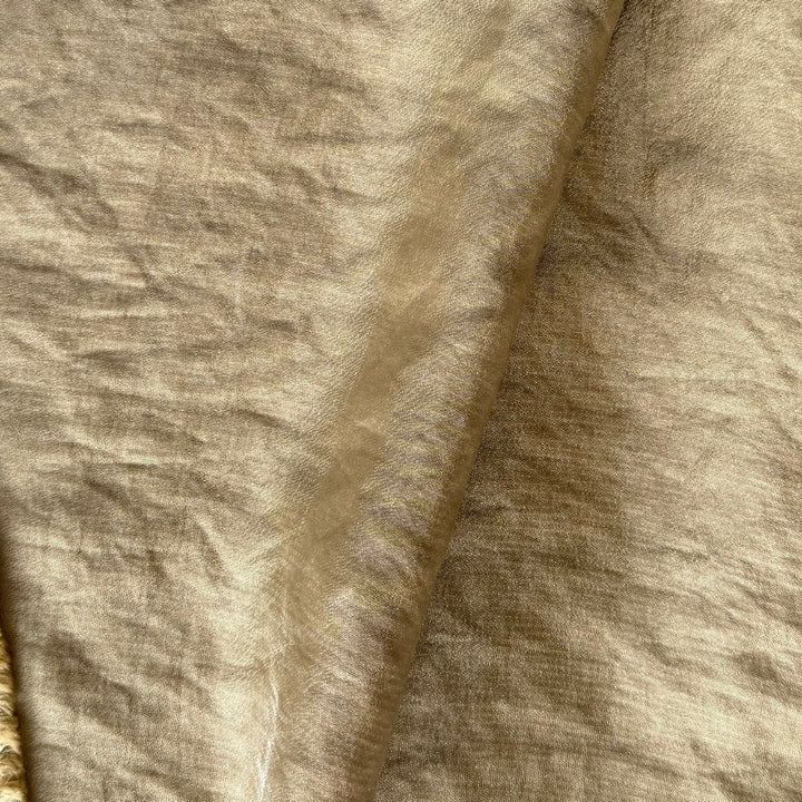 Unique Buttered Metallic Camel Crinkled Cotton Blend