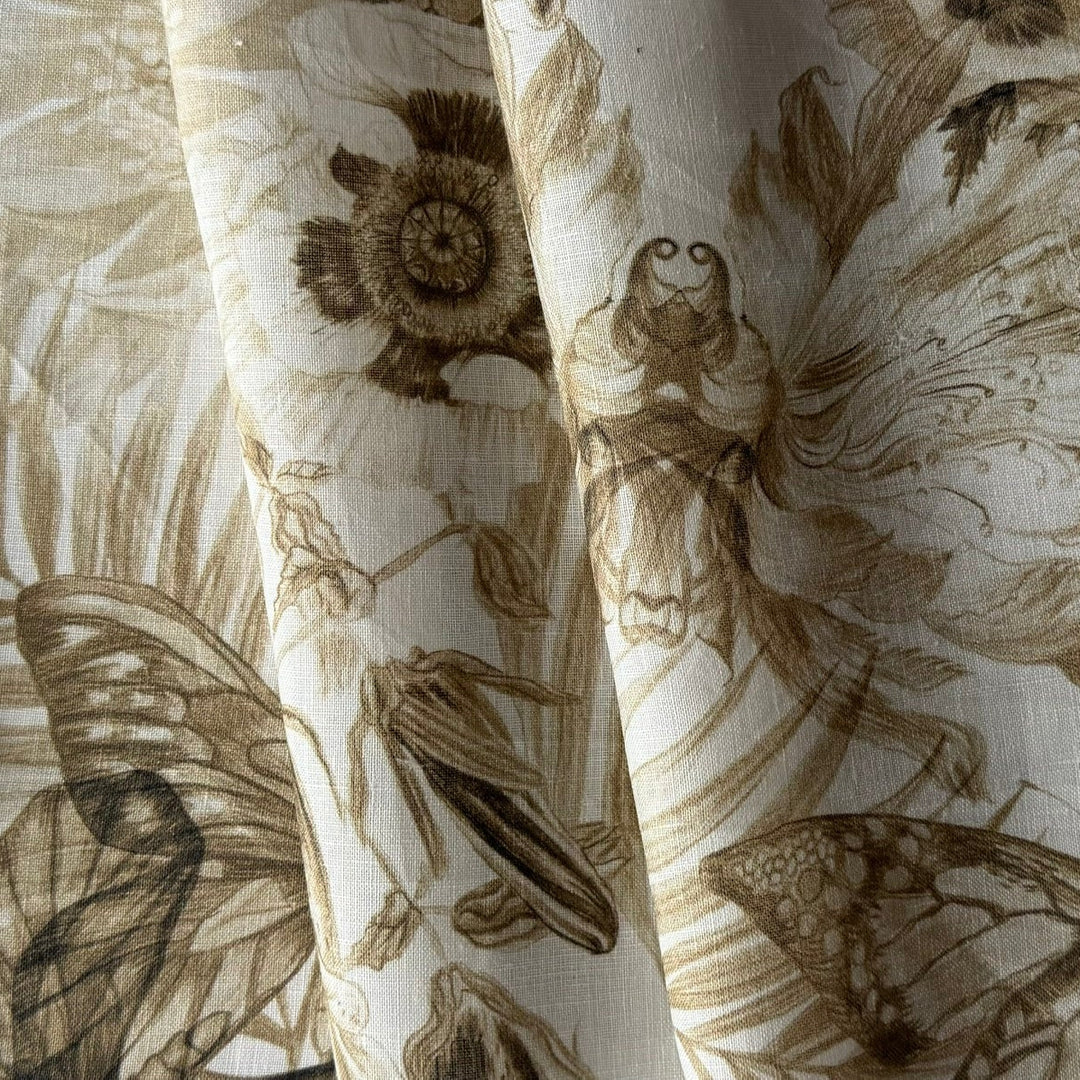 Lighter-Weight Botantical Bower on Natural Linen (Made in Poland)