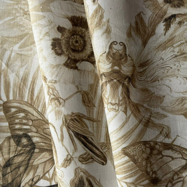 Lighter-Weight Botantical Bower on Natural Linen (Made in Poland)