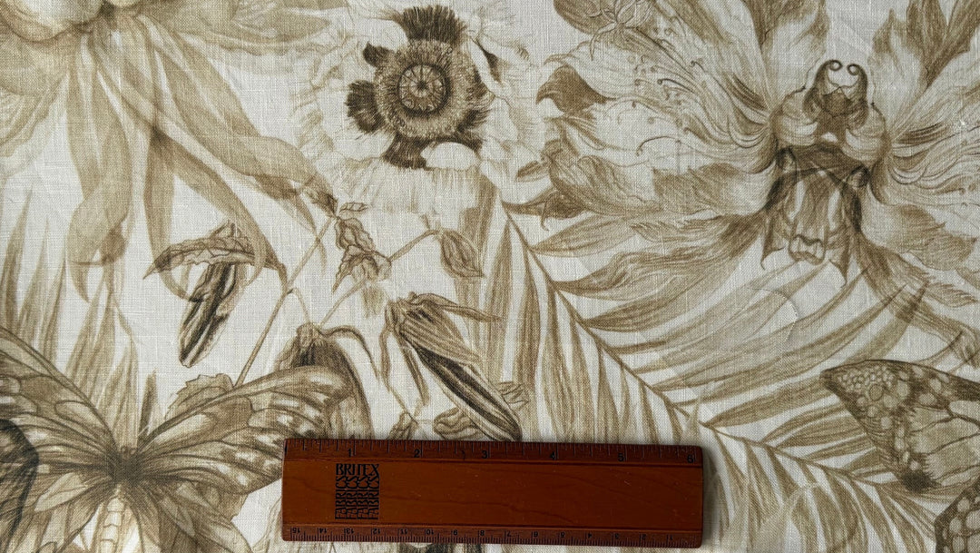 Lighter-Weight Botantical Bower on Natural Linen (Made in Poland)