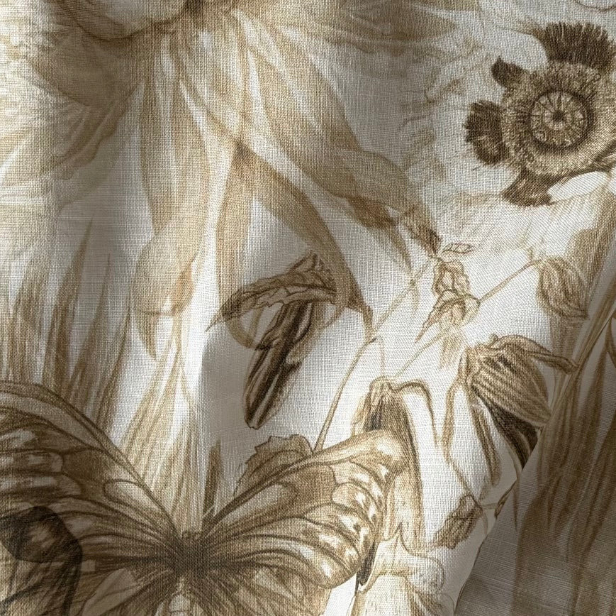 Lighter-Weight Botantical Bower on Natural Linen (Made in Poland)
