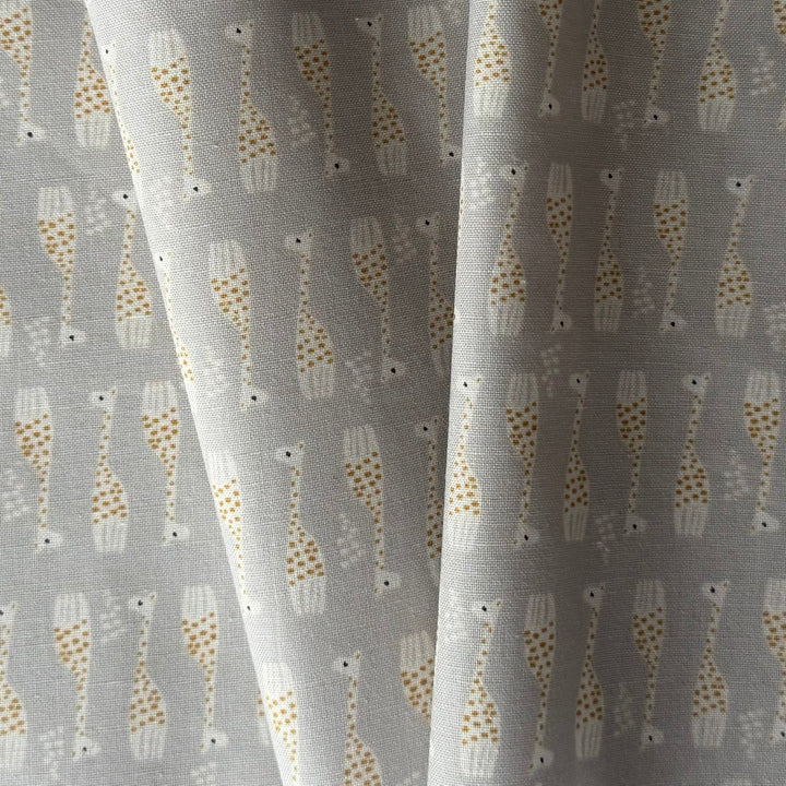 Wonderful World Giraffe Parade Grey Quilting Cotton (Made in Japan)