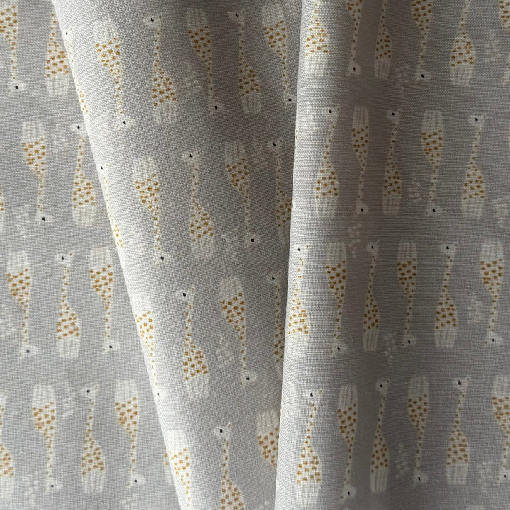 Wonderful World Giraffe Parade Grey Quilting Cotton (Made in Japan)