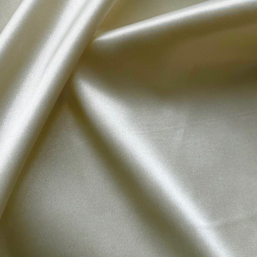 Light-Weight Candlelight Ivory Stretch Polyester Satin
