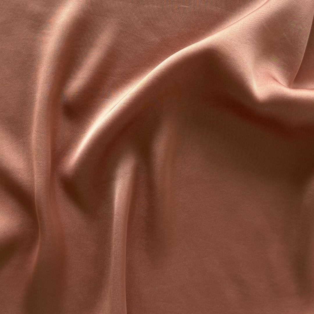 Lighter-Weight Terra Clay Polyester Satin Charmeuse (Made in Japan)