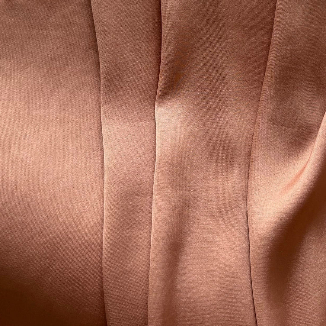 Lighter-Weight Terra Clay Polyester Satin Charmeuse (Made in Japan)