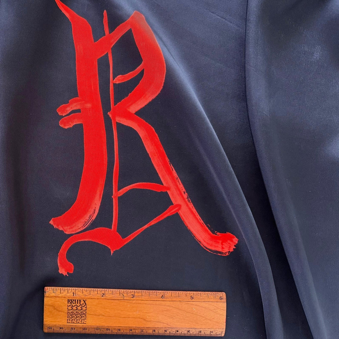 67" Panel - Dries Van Noten Vermillion Signature Midnight Blue Viscose Bemberg Twill Lining (Made in Italy)