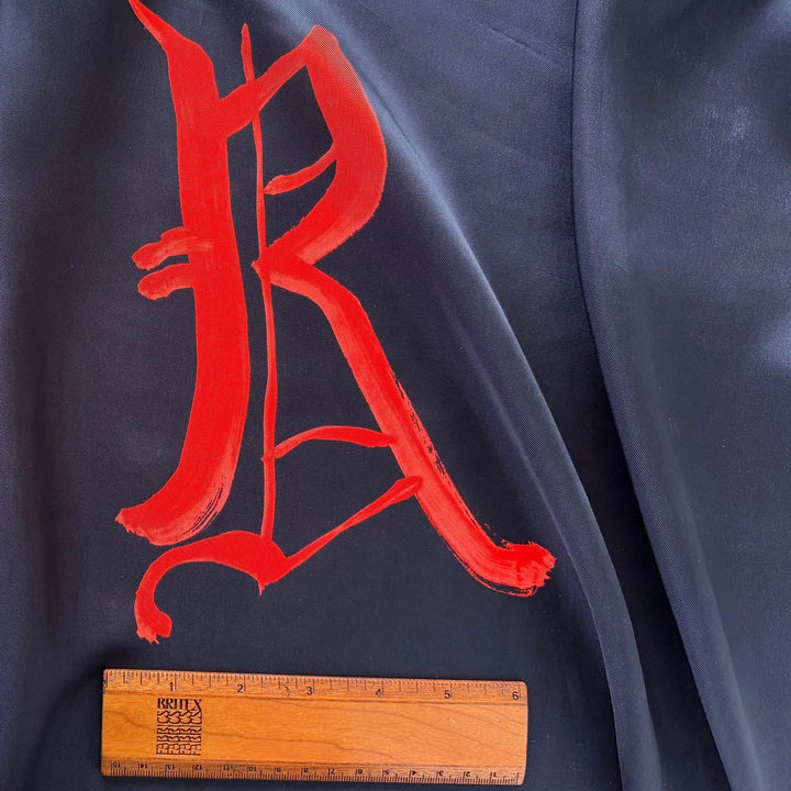 67" Panel - Dries Van Noten Vermillion Signature Midnight Blue Viscose Bemberg Twill Lining (Made in Italy)