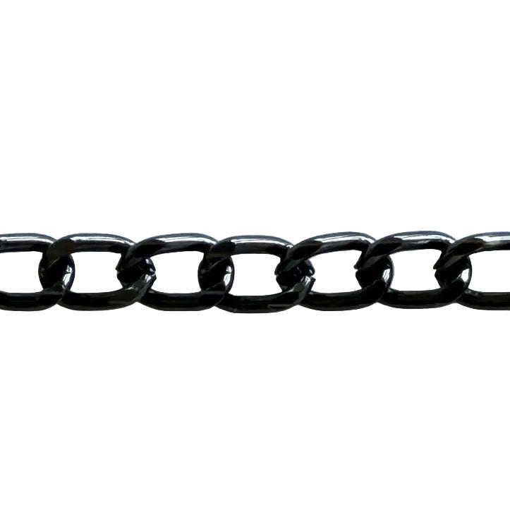 1/4" Large Links Black Metal Chain